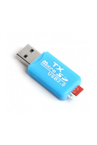 KRN024442 TX ACUCR204BLUSB 2.0 قارئ بطاقات MicroSD - أزرق