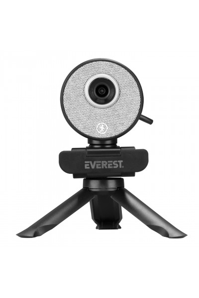 كاميرا KRN024544 Everest SC-HD09 1080P Full HD Auto Tracking Black USB PC مع ميكروفون حساس للحركة