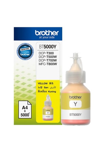 KRN025062 حبر زجاجة Brother BT5000Y أصفر أصفر سعة 5000 صفحة DCP-T300-310-500-510-700-710 MFC-T800-810