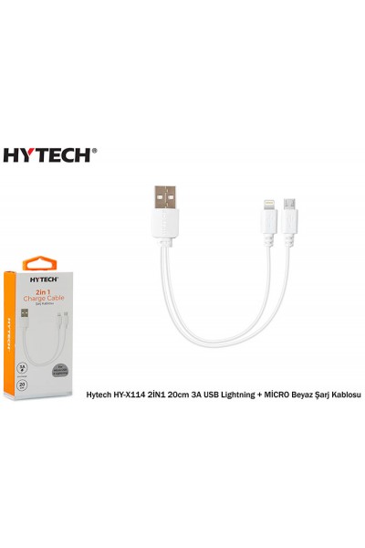 KRN025808 هايتك HY-X114 2IN1 20 سم 3A USB Lightning + MICRO