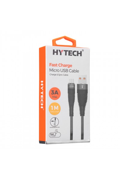 KRN025880 Hytech HY-X225 3A Micro USB 1 متر رمادي بيانات + كابل شحن