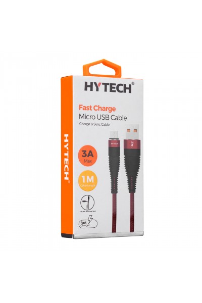 KRN025893 Hytech HY-X225 3A Micro USB 1 متر بيانات حمراء + كابل شحن