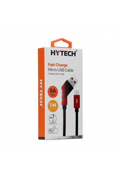 KRN025947 Hytech HY-X215 3A Micro USB 1 متر أسود بيانات + كابل شحن