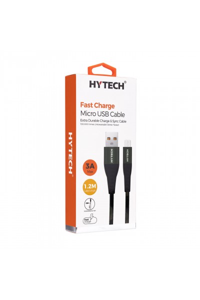 KRN025957 Hytech HY-X275 1.2M 3A Micro USB بيانات خضراء + كابل شحن مع حافظة بنمط مموه