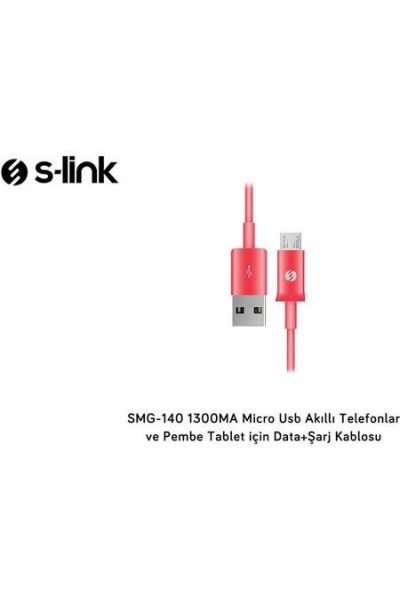 KRN025976 S-link SMG-140 1.3a Micro USB وردي بيانات + كابل شحن