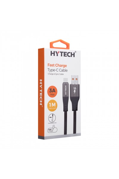 KRN026082 Hytech HY-X410 3A Type-C 1 متر رمادي بيانات + كابل شحن