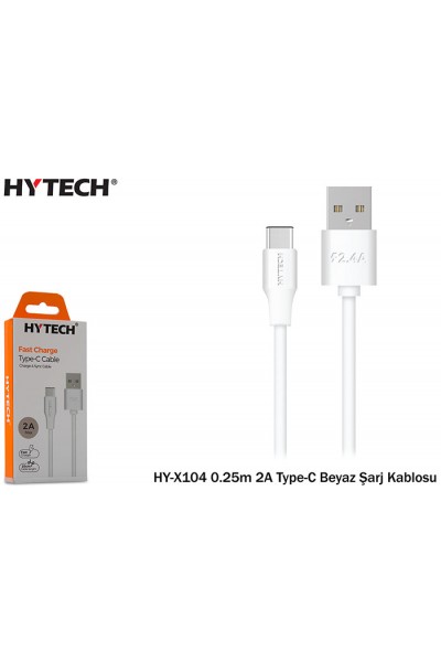 KRN026161 كابل شحن Hytech HY-X104 0.25m 2A Type-C أبيض