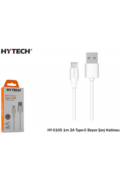 KRN026169 كابل شحن أسود من Hytech HY-X105 بطول 1 متر 2 أمبير من النوع C