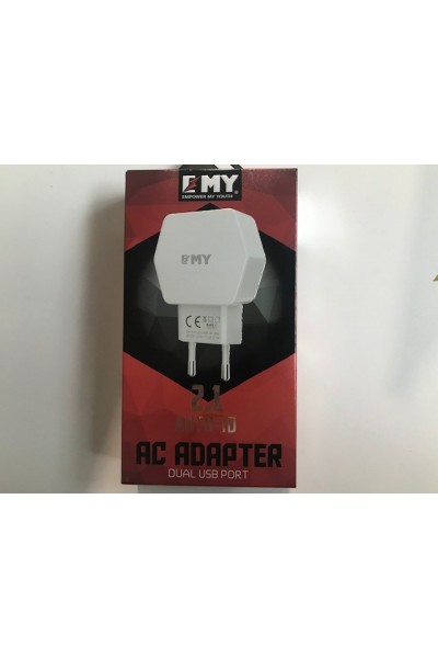 KRN026320 Emy My-261 2.1Mah 2Usb رأس شحن منزلي