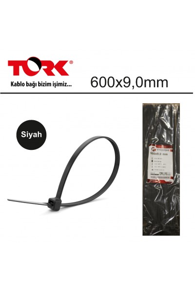 KRN026518 تورك TRK-600-9,0 ملم أسود 100 قطعة ربطات كابل (90078)