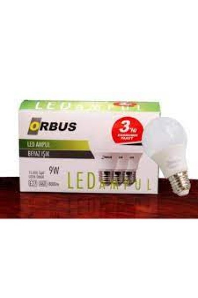 KRN026895 Orbus ORB-9W3 9W E27 840 Lm, 6500K 3 عبوات ضوء أبيض RA80 220-240-50 هرتز