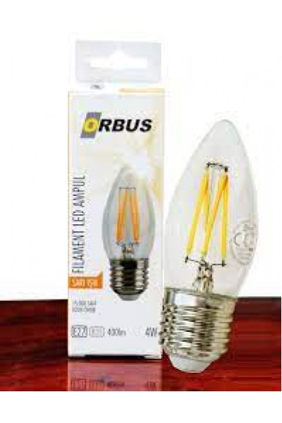 KRN026906 Orbus ORB-B36 شمعة 4 وات E27 لمبة LED مزخرفة شفافة 400 لومن Ra80 220-240V-50 هرتز