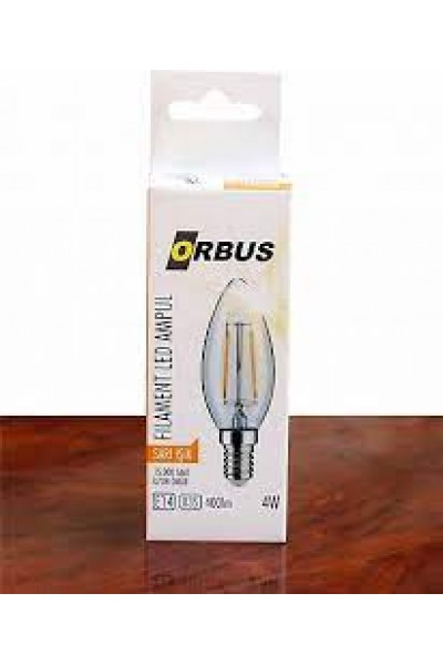 KRN026909 Orbus ORB-BC3 شمعة 4 وات E14 لمبة Led زخرفية شفافة 400 Lm Ra80 220-240V-50 هرتز