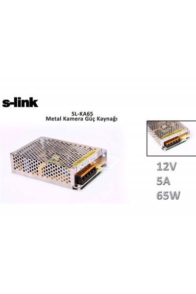 KRN027302 S-link SL-KA65 12V 5A 65W مصدر طاقة الكاميرا المعدنية