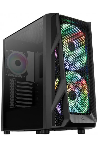 KRN027458 حقيبة كمبيوتر Aerocool AirHawk Duo ARGB ATX مع مروحة 2 × 20 سم و1 × 12 سم