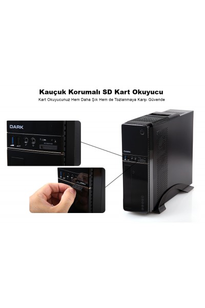 KRN027473 Dark Aura 300W USB3.0 مع قارئ بطاقات، MicroATX - حافظة Mini ITX