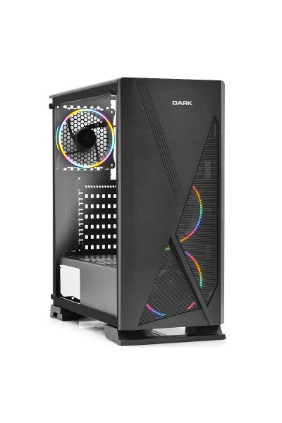 KRN027623 حافظة DKCHRAIDER Raider 1xUSB3.0 أمامية شبكية ATX مع مروحة FRGB مقاس 3x12 سم