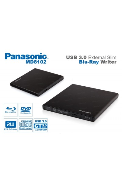 KRN027803 كاتب أقراص Blu-Ray خارجي من باناسونيك Arcghon USB 3.0 فائق النحافة