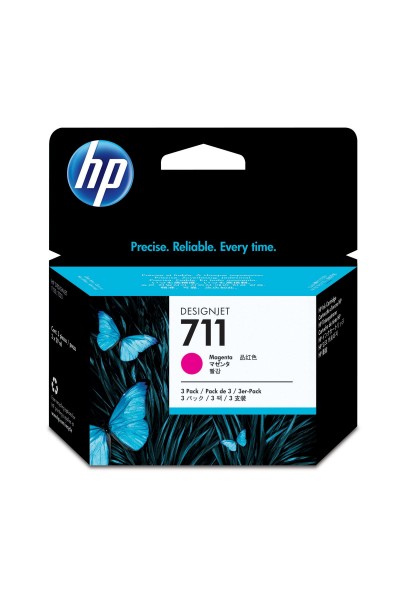 KRN028807 مجموعة خراطيش الراسمة HP 711 أحمر أرجواني 29 مل 3 CZ135A