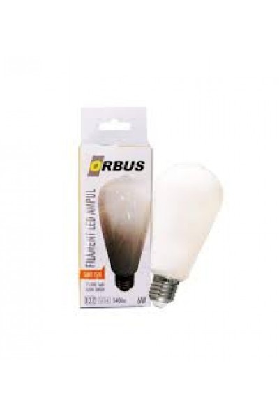 KRN028895 Orbus ORB-STM6W ST64 6W E27 زجاج أبيض أصفر ضوء ديكور 540 Lm لمبة Led Ra80 220-240V-50 هرتز