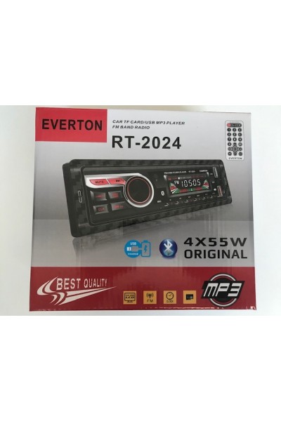 KRN028921 Everton Rt-2024 بلوتوث TF-Usb بطاقة ملونة Lcd Aux Fm 4X55W راديو سيارة يتم التحكم فيه عن بعد