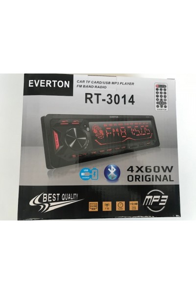 KRN028925 Everton Rt-3014 بلوتوث TF-Usb بطاقة ملونة LCD Aux Fm 4X60W راديو السيارة الذي يتم التحكم فيه عن بعد