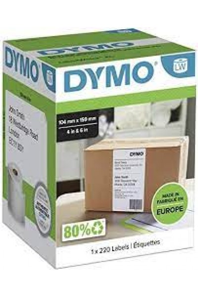 KRN029507 DYMO S0904980 LW 4XL ملصق شحن واسع جدًا، 220 ملصقًا - عبوة 104 × 159 مم