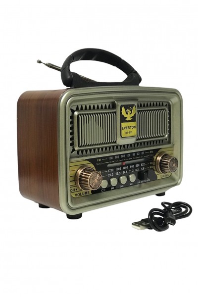 KRN029588 Everton Rt-313t Bluetooth Fm-usb-Tf Card-Aux راديو حنين قابل لإعادة الشحن
