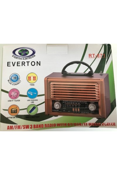 KRN029638 Everton Rt-871bt بطاقة بلوتوث Fm-Usb-Tf- راديو حنين قابل لإعادة الشحن