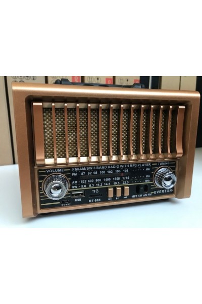 KRN029645 Everton Rt-866bt Fm-Usb-Tf Card-Bluetooh Nostalgia Radio