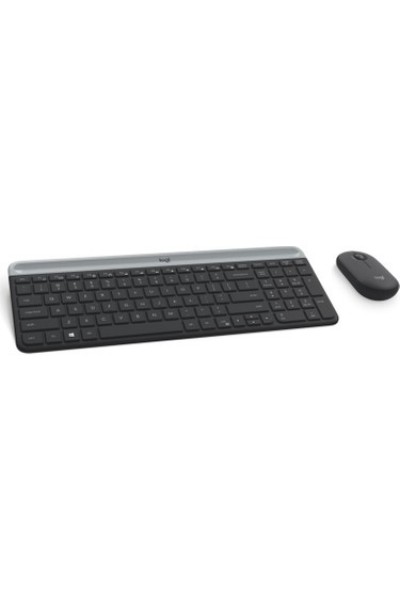 KRN029891 مجموعة ماوس لوحة المفاتيح اللاسلكية Logitech 920-009435 MK470 باللون الأسود