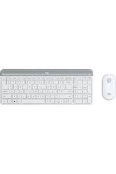 KRN029892 لوجيتك 920-009436 MK470 مجموعة ماوس لوحة مفاتيح لاسلكية بيضاء