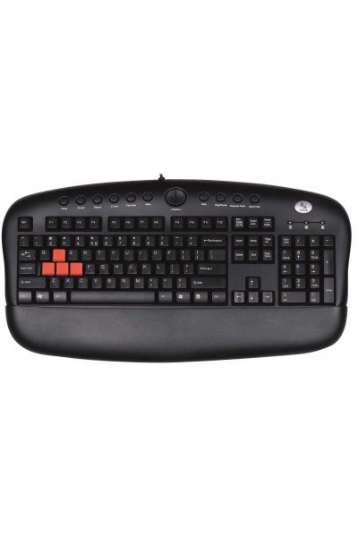 KRN029945 A4 Tech Kb-28G لوحة مفاتيح ألعاب الوسائط المتعددة باللون الأسود بمنفذ USB