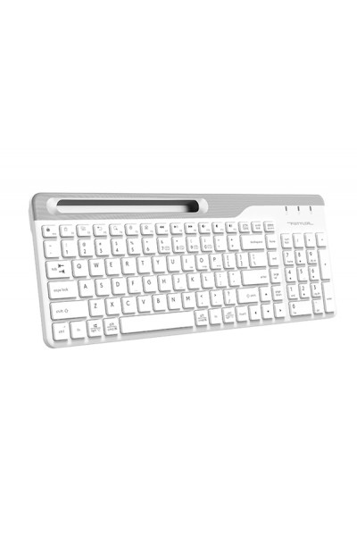KRN029966 A4 Tech Fbk25 لوحة مفاتيح للوسائط المتعددة بتقنية Bluetooth+2.4G Nano Fn باللون الأبيض