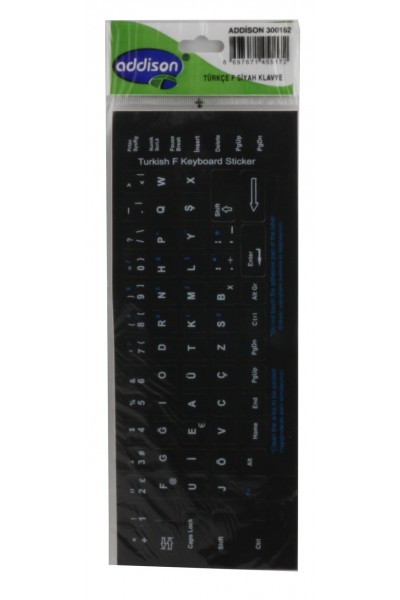 KRN029986 ملصق لوحة المفاتيح أديسون 300162 تركي f باللون الأسود