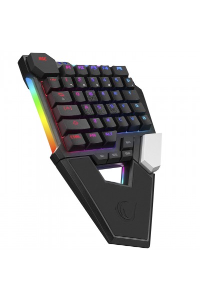 KRN030057 Rampage KB-277 OMNI Black Braided Type C RGB 6 أوضاع إضاءة مختلفة Q Mini Gaming Keyboard