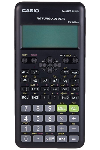 KRN030503 حاسبة الوظائف العلمية Casio FX-82ES Plus باللون الأسود، الإصدار الثاني