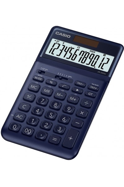 KRN030579 آلة حاسبة مكتبية من كاسيو JW-200SC-NY ذات 12 رقم باللون الأزرق الداكن
