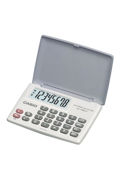KRN030590 كاسيو LC-160LV-WE آلة حاسبة للجيب باللون الأبيض مكونة من 8 أرقام