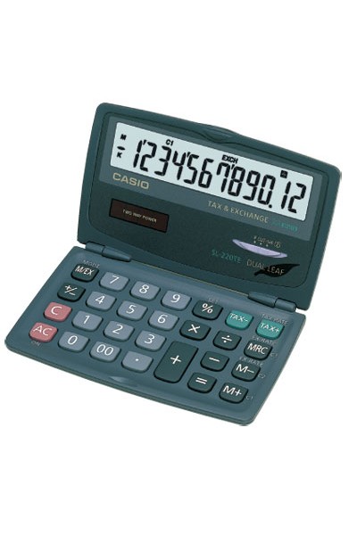 KRN030656 آلة حاسبة بغطاء للجيب مكونة من 12 رقم من Casio (SL-220TE)