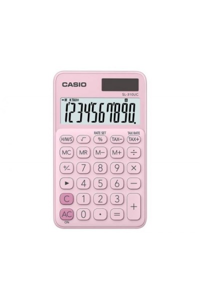 KRN030732 آلة حاسبة من نوع الجيب باللون الوردي من كاسيو (SL-310UC-PK) سعة 10 أرقام