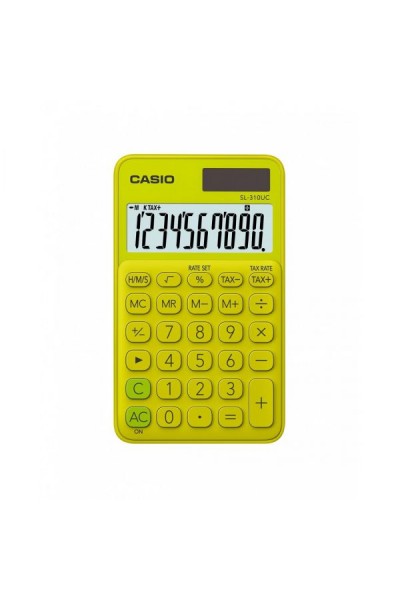 KRN030740 آلة حاسبة من نوع الجيب، 10 أرقام، لون أصفر من كاسيو (SL-310UC-YG)
