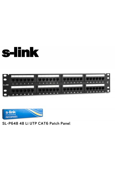 KRN030840 S-link SL-P648 48 Port Cat6 Utp Patch Panel