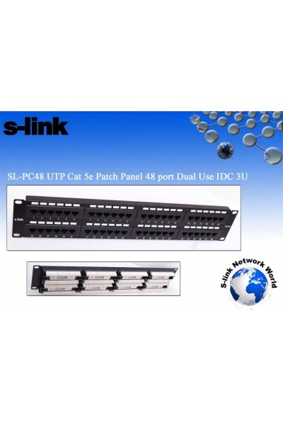 KRN030843 S-link SL-PC48 48 Port Cat5 Utp Patch Panel