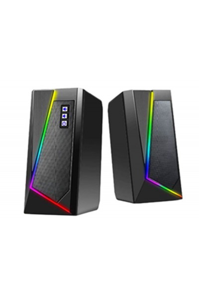 KRN031254 Rampage RMS-X8 MAJESTY RGB مشغل ألعاب الوسائط المتعددة المضاء 2.0 مكبر صوت مع بلوتوث وFM