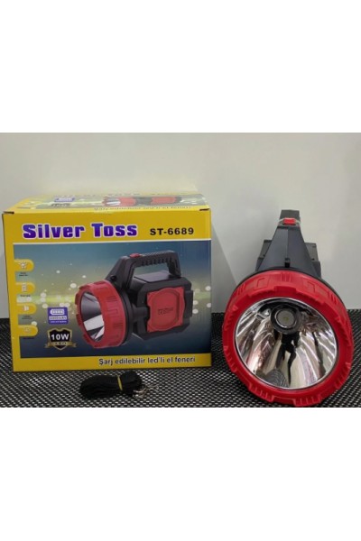 KRN031433 Silver Toss ST-6689 10W Led الكشاف مصباح يدوي قابل لإعادة الشحن