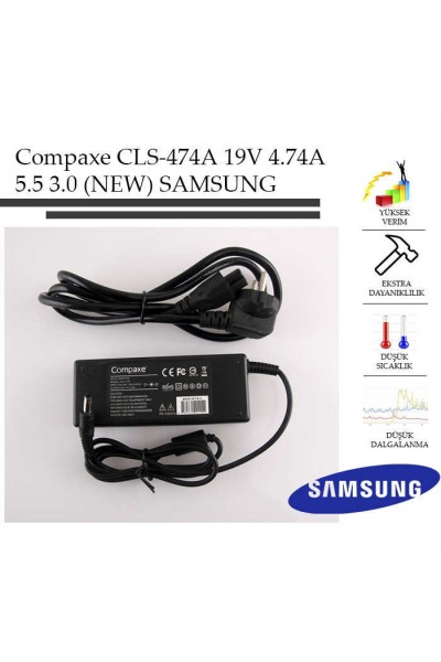 KRN031982 كومباكس CLS-474A 19V 4.74A 5.5-3.0 محول سامسونج للكمبيوتر الدفتري