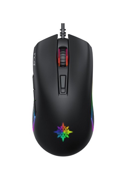 KRN032327 Inca IMG-GT14 أسود RGB 7 مفاتيح DPI3600 ماوس سلكي 1.5 متر كابل نحاسي نقي مضفر (3 مليون مفتاح عمر)