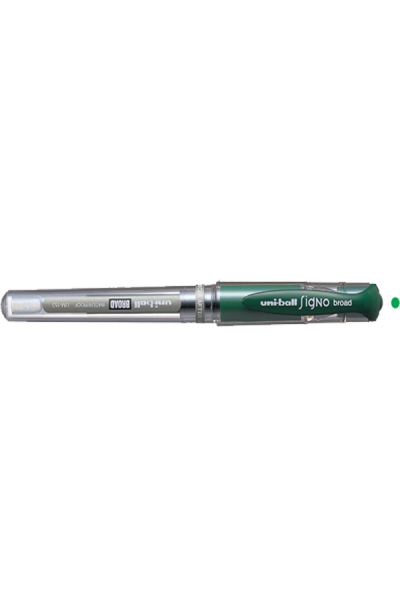 KRN010333 قلم حبر أحادي الكرة Signo قلم توقيع ذو رأس جل عريض 1.0 مم أخضر UM-153