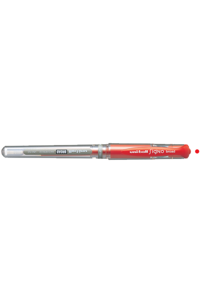 KRN010336 قلم حبر أحادي الكرة Signo قلم جل ذو رأس كروي عريض 1.0 مم أحمر UM-153